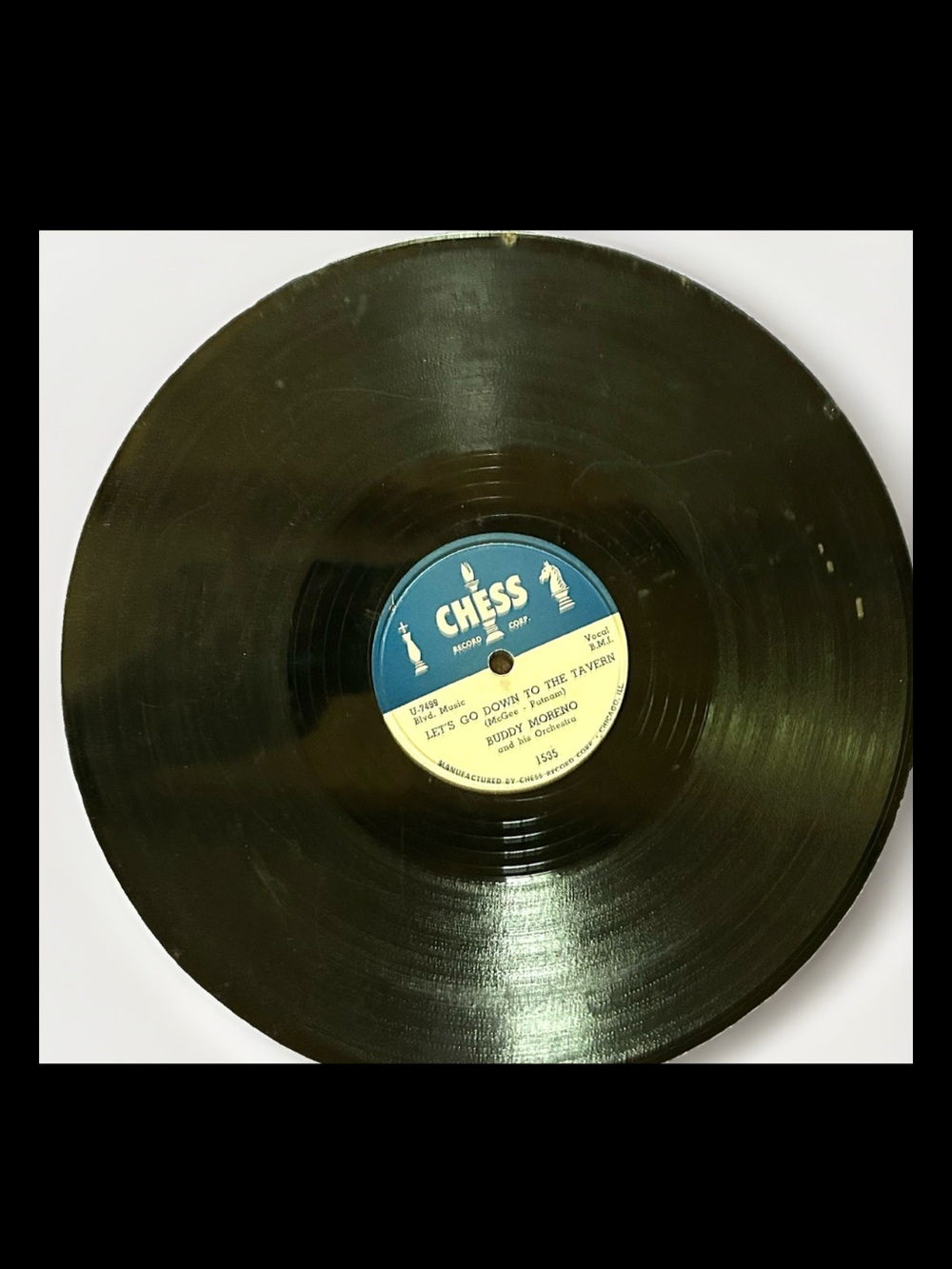 POP 78 RPM - BUDDY MORENO - CHESS 1535 - "ONE DOZEN ROSES" + "LET'S GO...TAVERN"